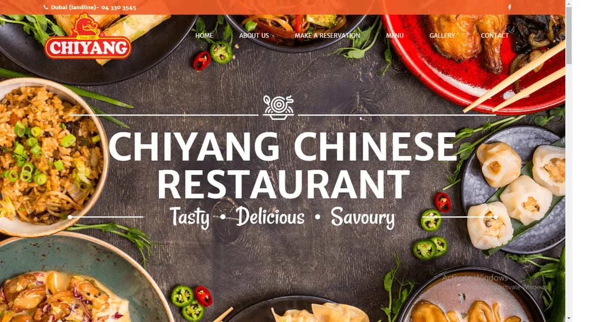 Chiyang Chinese Restaurant web project by Sisesoft