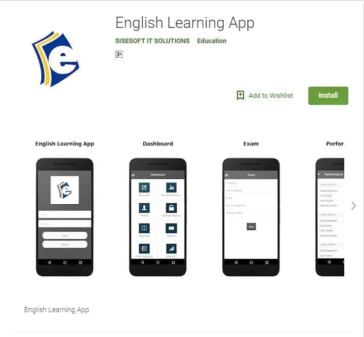 English App project screenshot