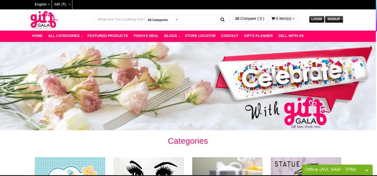 Gift Gala e-commerce project by Sisesoft