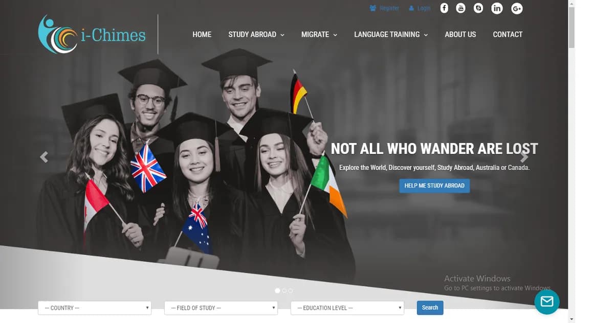 i-Chimes Abroad Education web project by Sisesoft