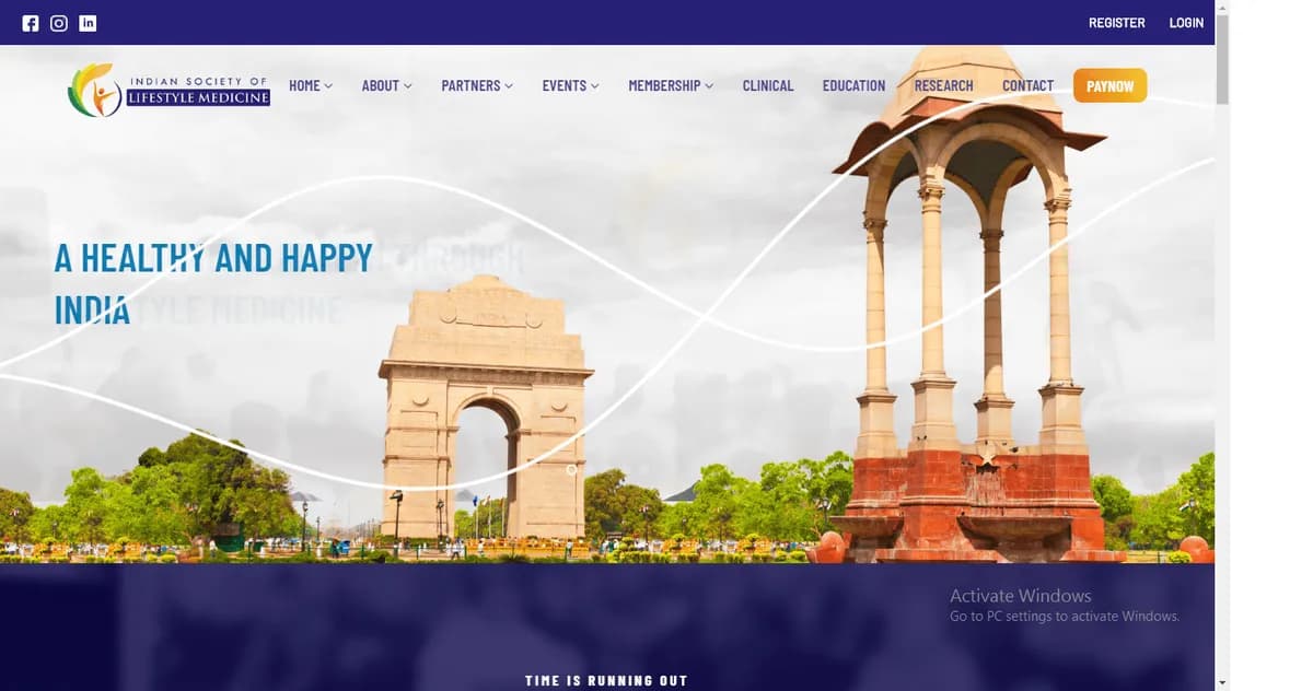 Indian Society of Lifestyle Medicine web project by Sisesoft