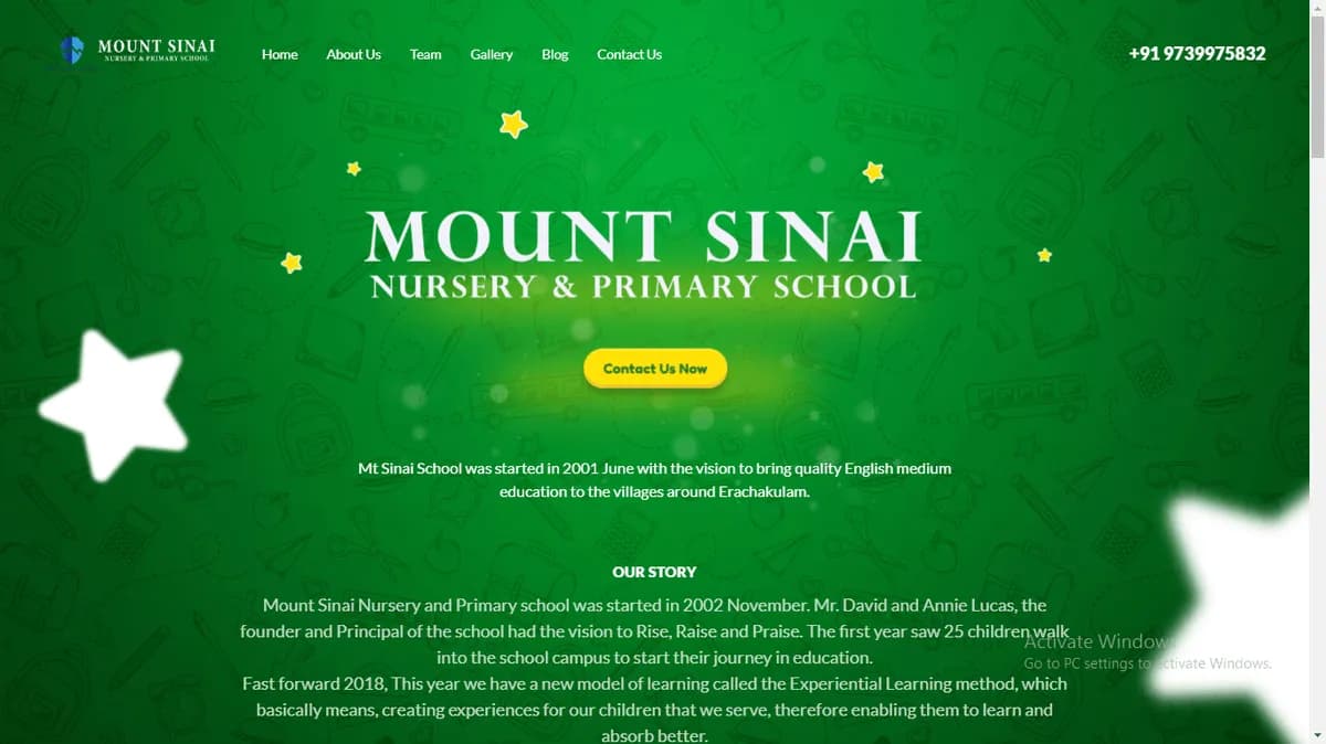 Mount Sinai School web project by Sisesoft