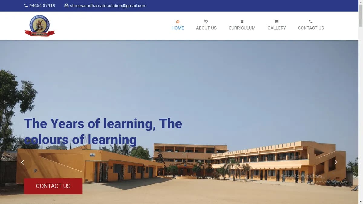 Sree Sharadha School web project by Sisesoft