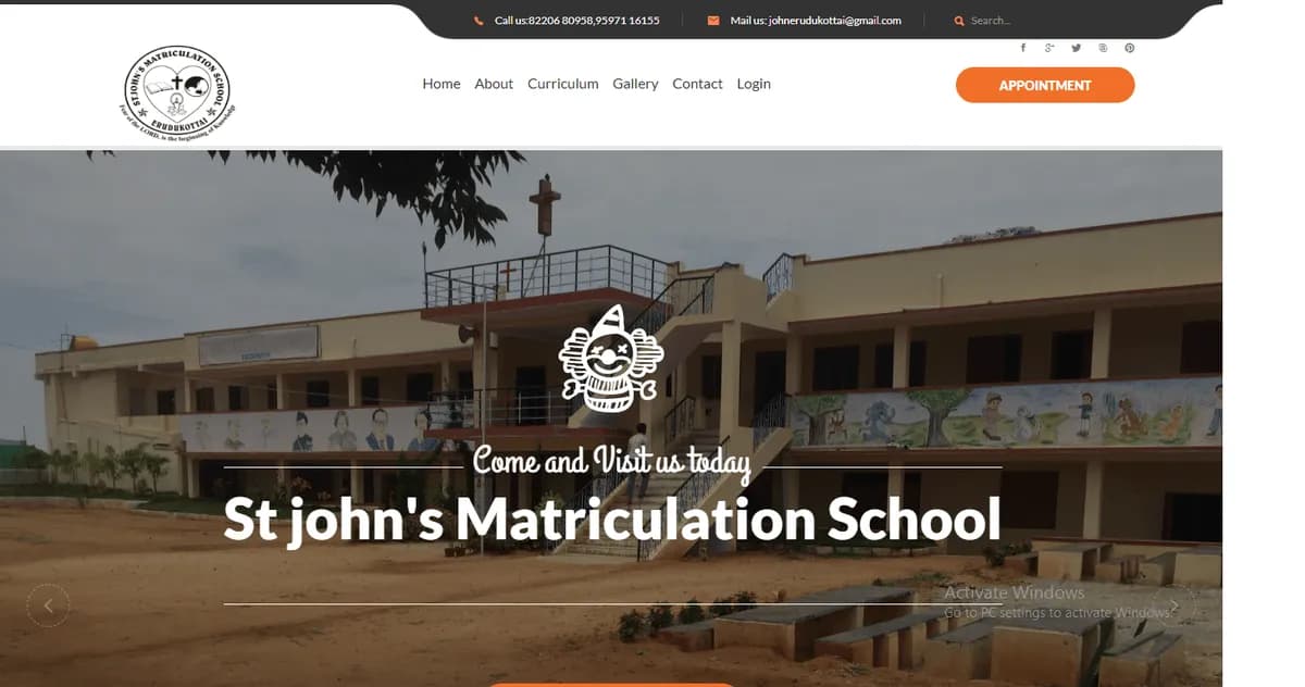 St. John's School web project by Sisesoft