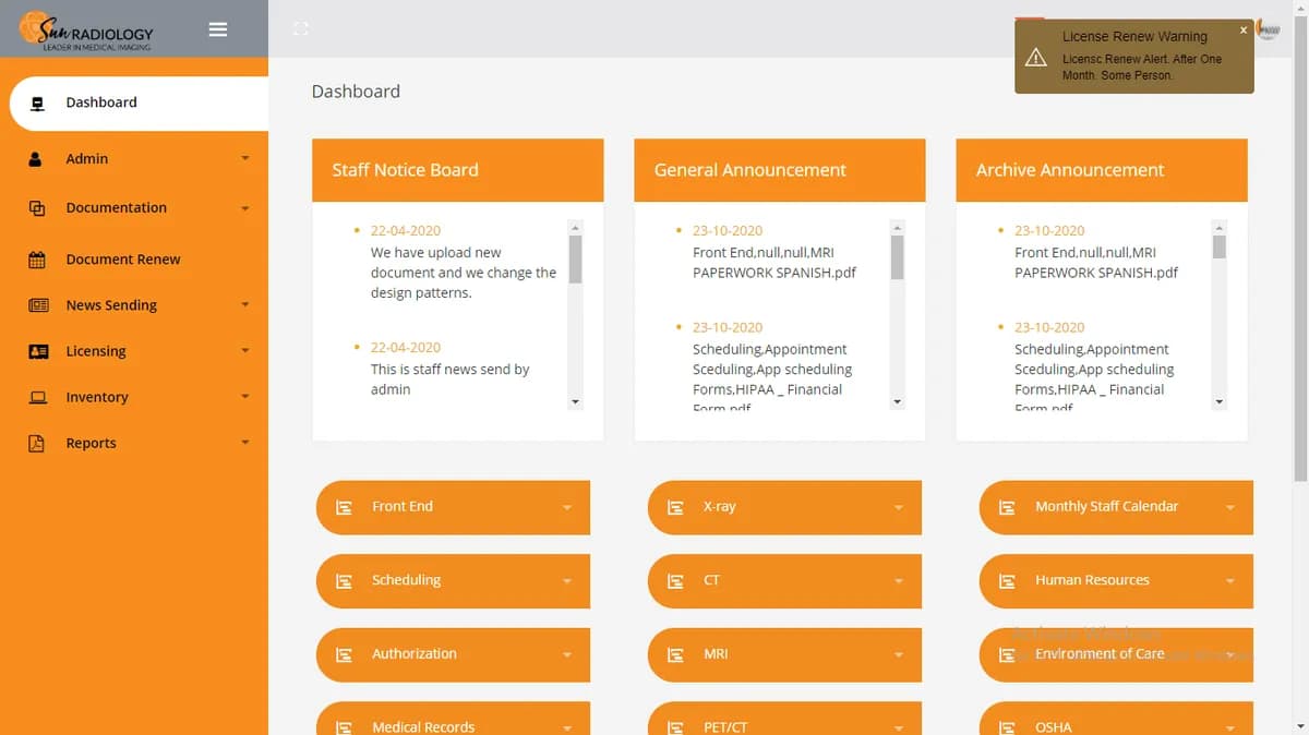 Sun Radiology project screenshot