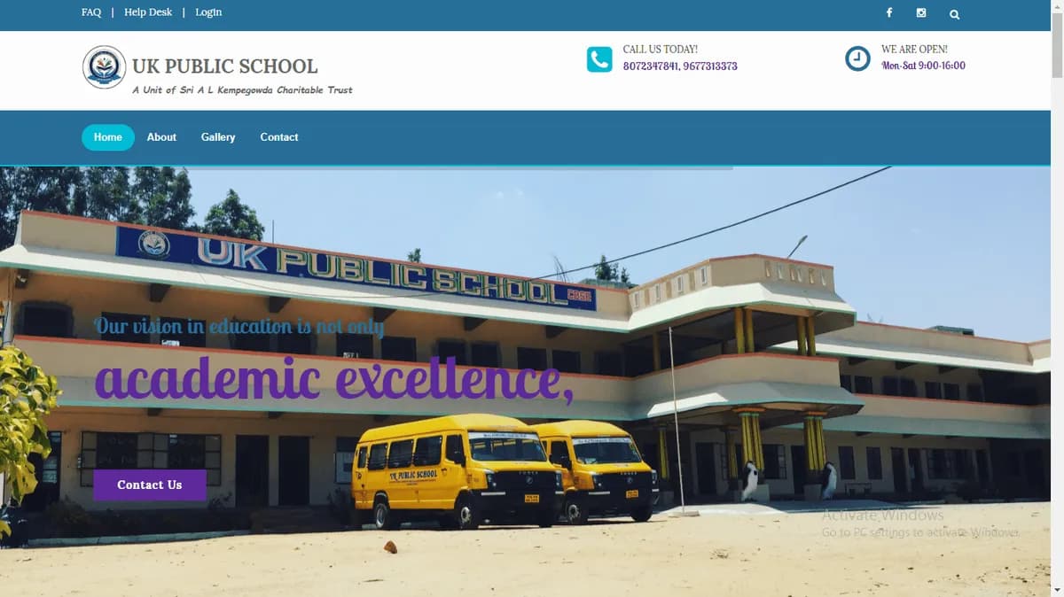 UK Public School web project by Sisesoft