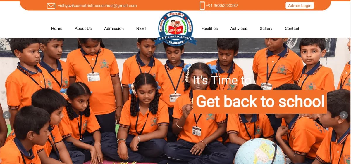 Vidhya Vikas School web project by Sisesoft