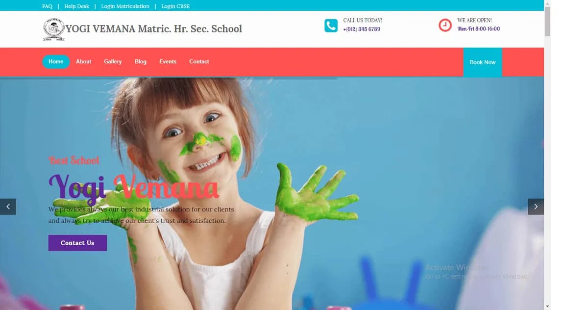 Yogi Vemana School web project by Sisesoft